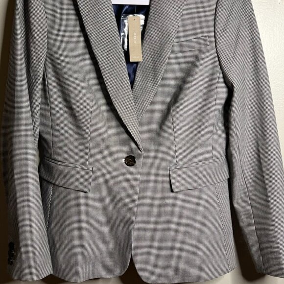 NWT J.Crew Houndstooth Peplum Back Blazer in Black Ivory Jacket Size 4 - Picture 3 of 9